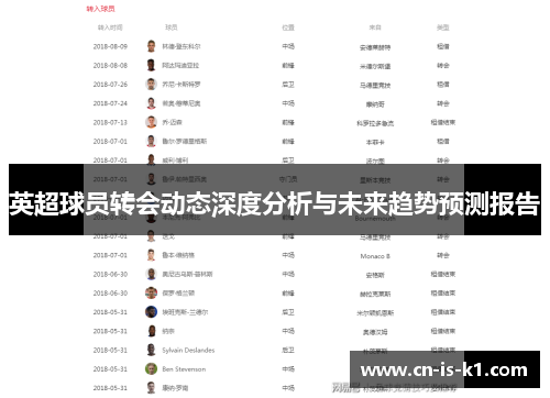 英超球员转会动态深度分析与未来趋势预测报告